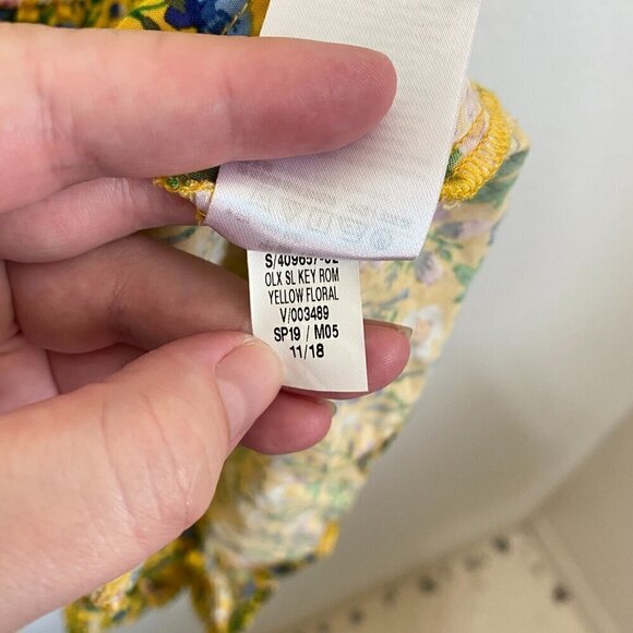 Old Navy Yellow Floral Keyhole Front Romper With Pockets - Picture 8 of 9